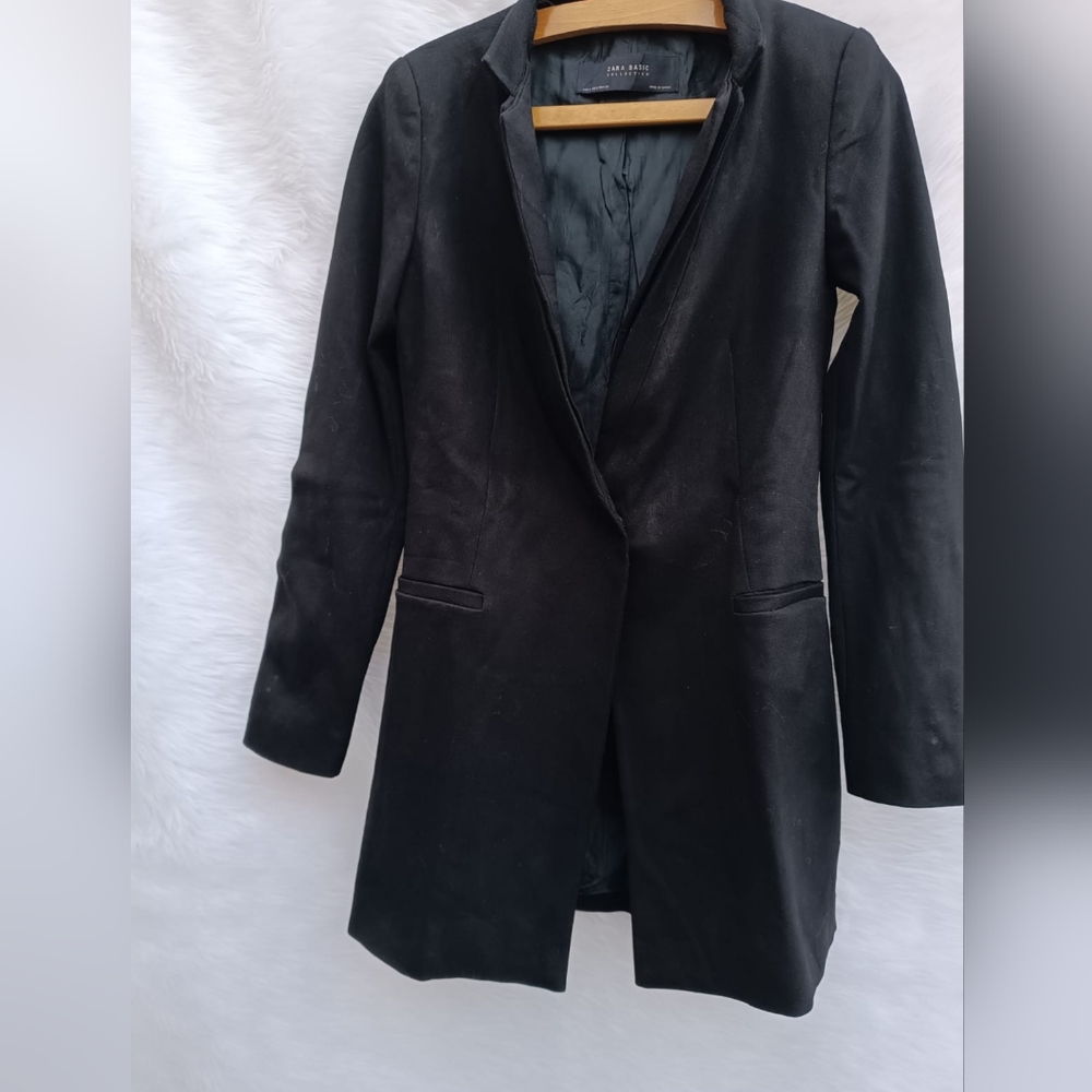 Zara Basic Black Trench Coat - Picture 5 of 10